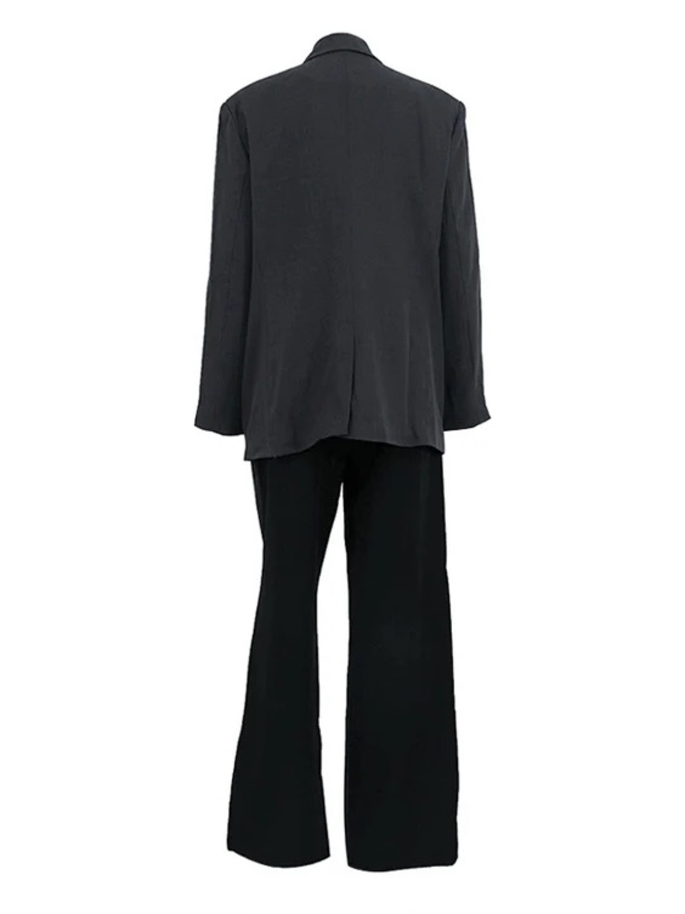 Elegant Black Wide-Leg Pantsuit - Women's Tailored Set - Picture 2 of 2